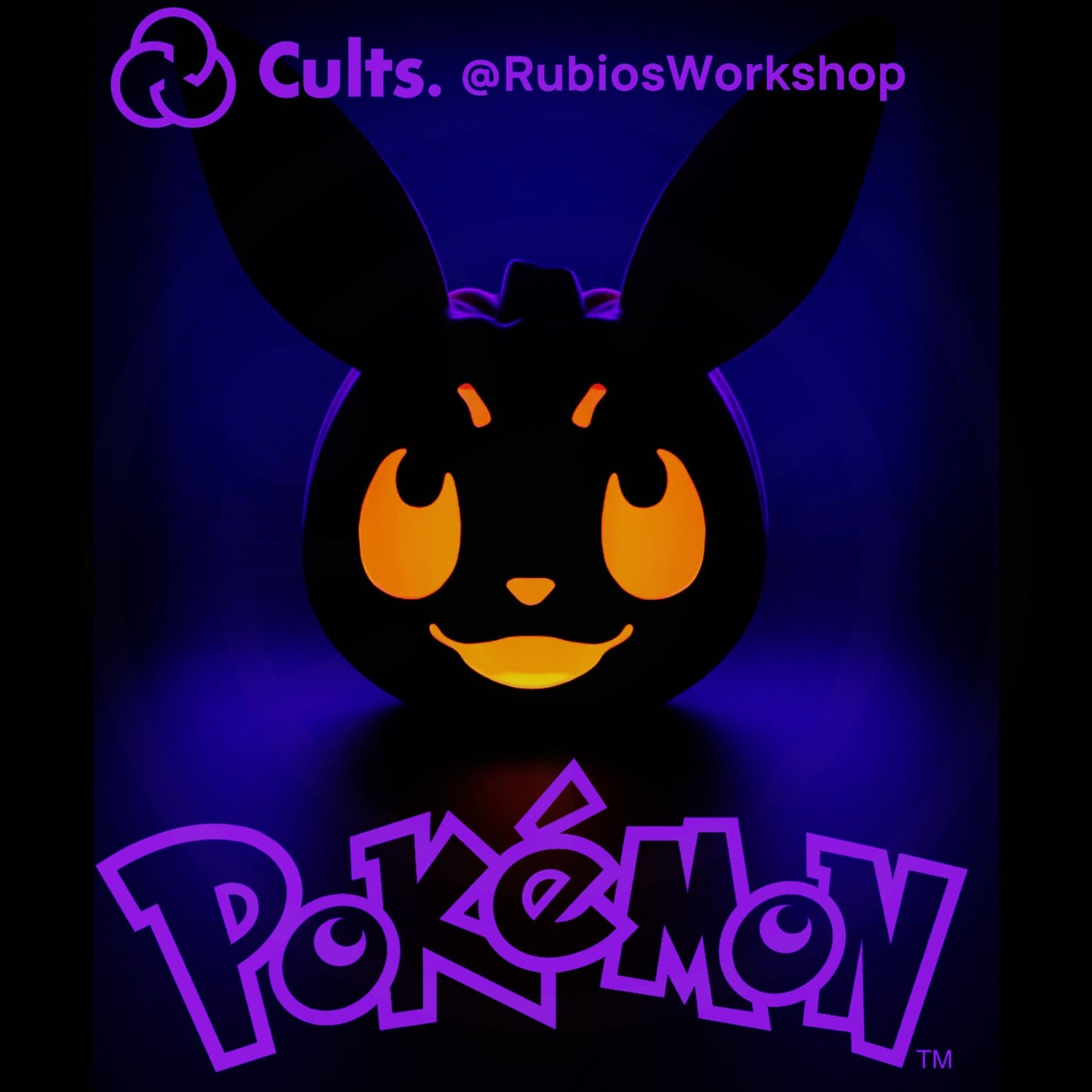 Jack O'Lantern Hollow with Thumb Light or Puck Light