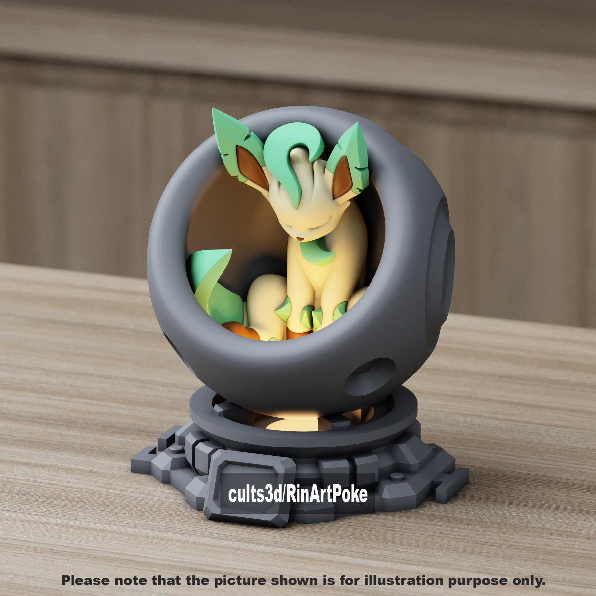 Medium - Single Metallic Translucent Color Resting Mon in a Pod stand with Puck Light