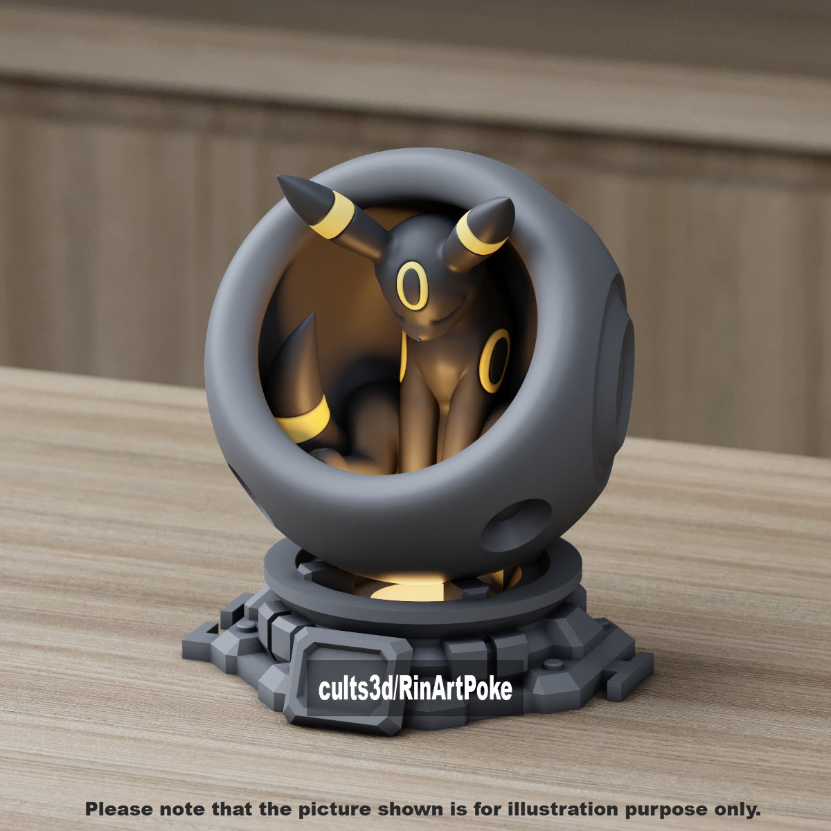Medium - Single Metallic Translucent Color Resting Mon in a Pod stand with Puck Light