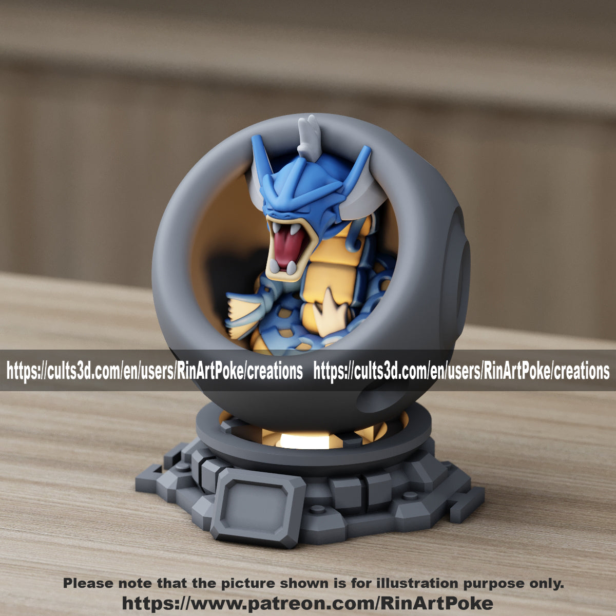 Medium - Single Metallic Translucent Color Resting Mon in a Pod stand with Puck Light
