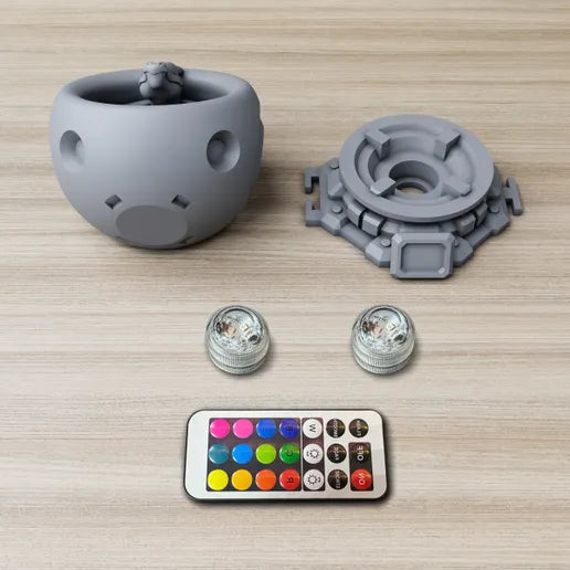 Large - Interchange Resting Pod Single Mon Set with magnets and LED lights Leave a message of which color pod you want Metallic Gray, Metallic Black or Metallic Clear