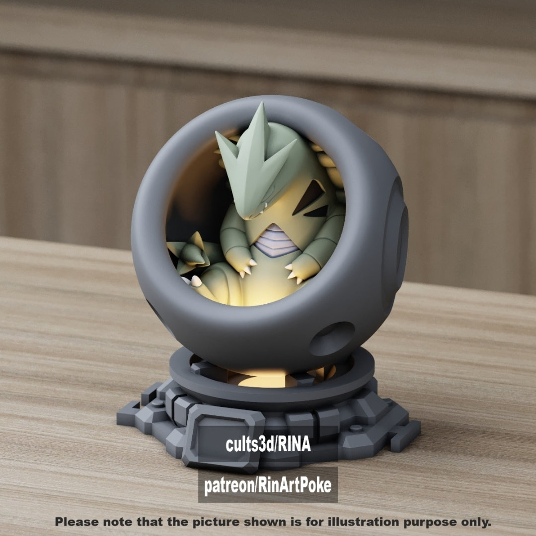 Medium - Single Metallic Translucent Color Resting Mon in a Pod stand with Puck Light