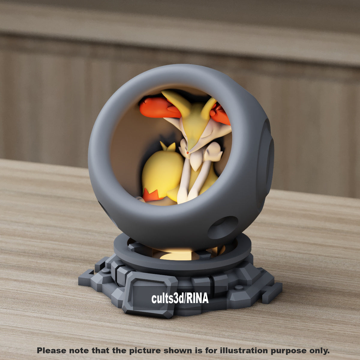 Medium - Single Metallic Translucent Color Resting Mon in a Pod stand with Puck Light
