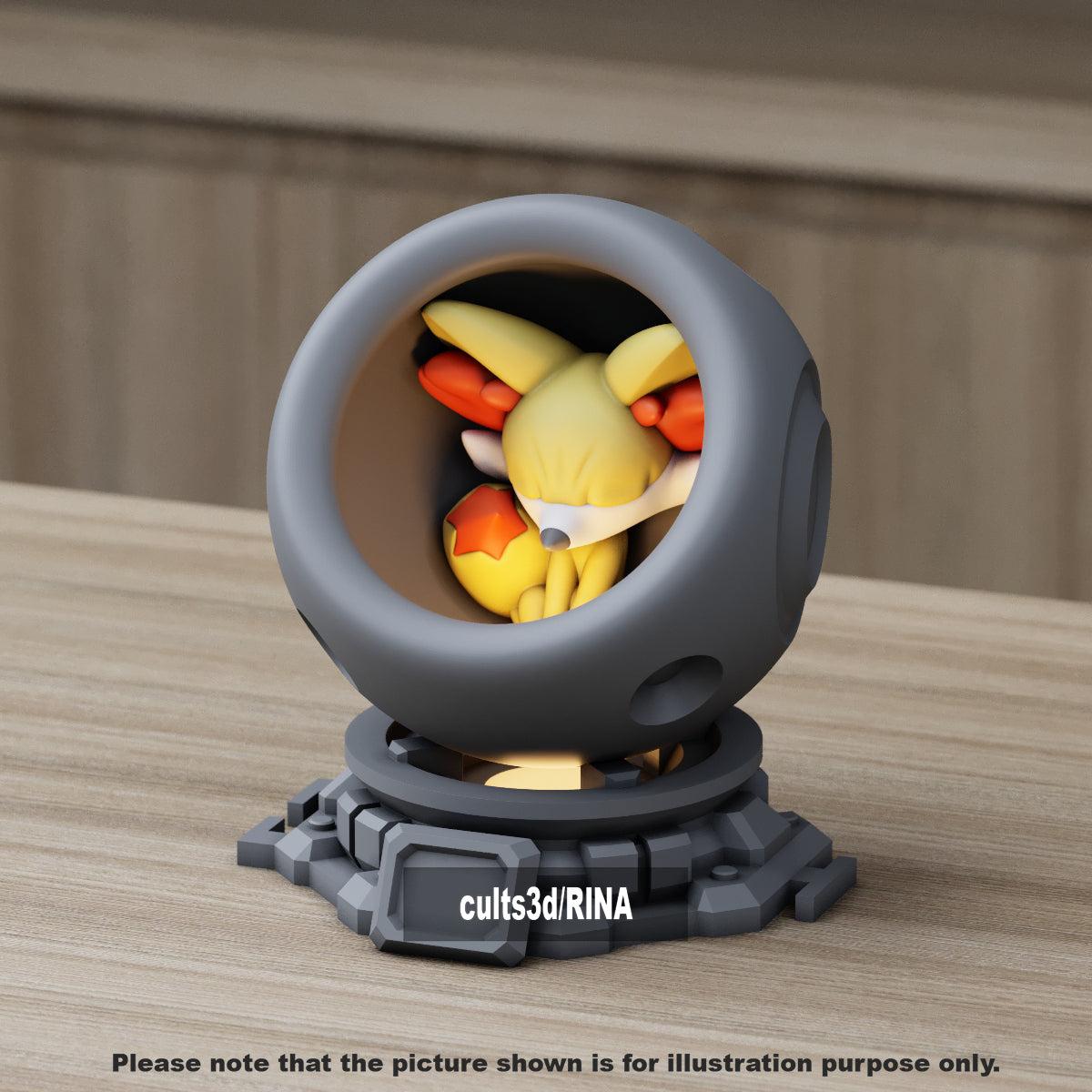 Medium - Single Metallic Translucent Color Resting Mon in a Pod stand with Puck Light