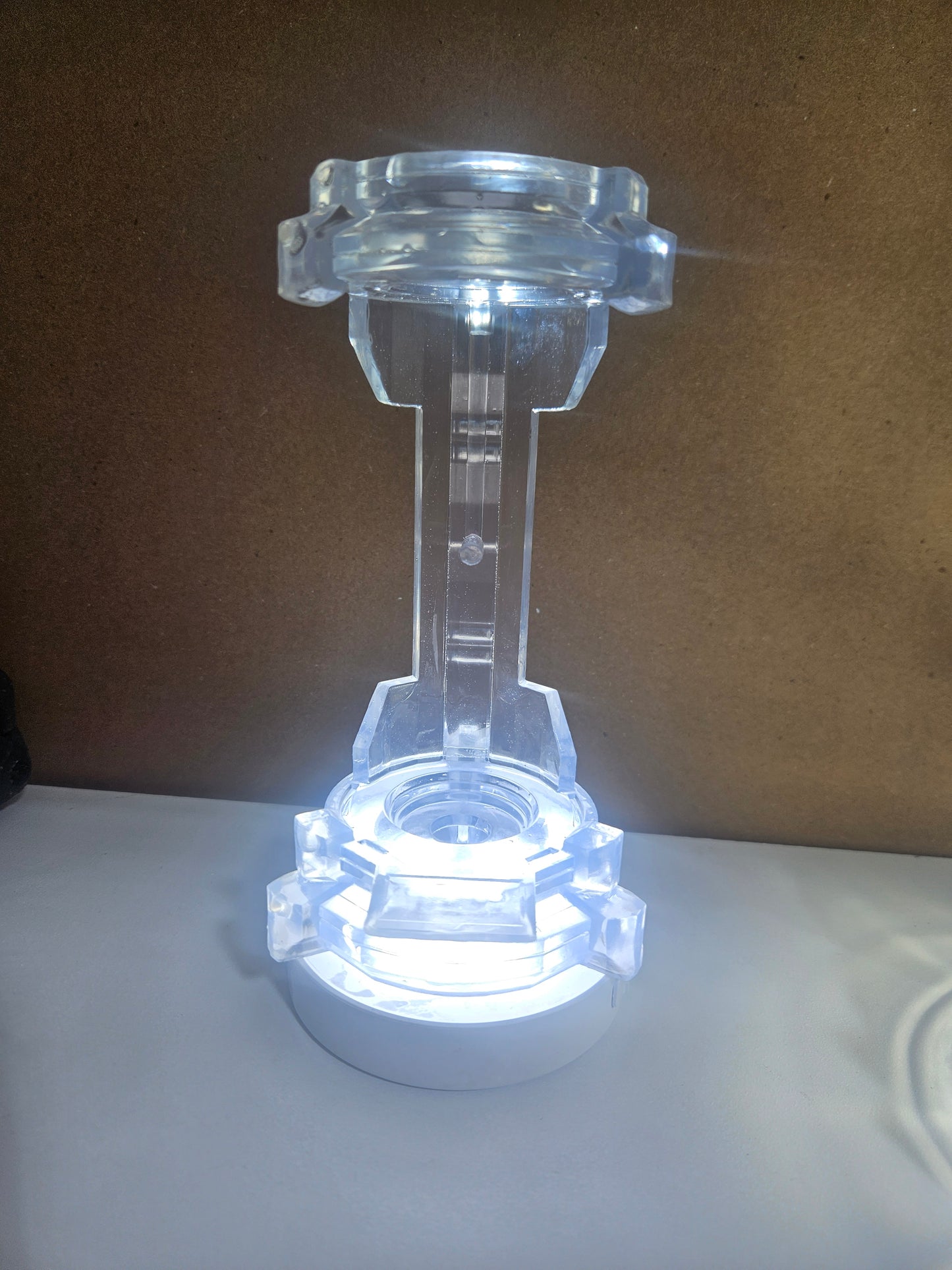 Single Crystal Clear or Gray Resin printed Tank Stand in Small and Medium sizes With LED Lights