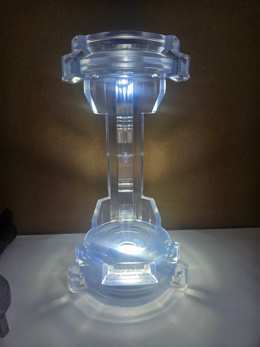 Single Crystal Clear or Gray Resin printed Tank Stand in Small and Medium sizes With LED Lights