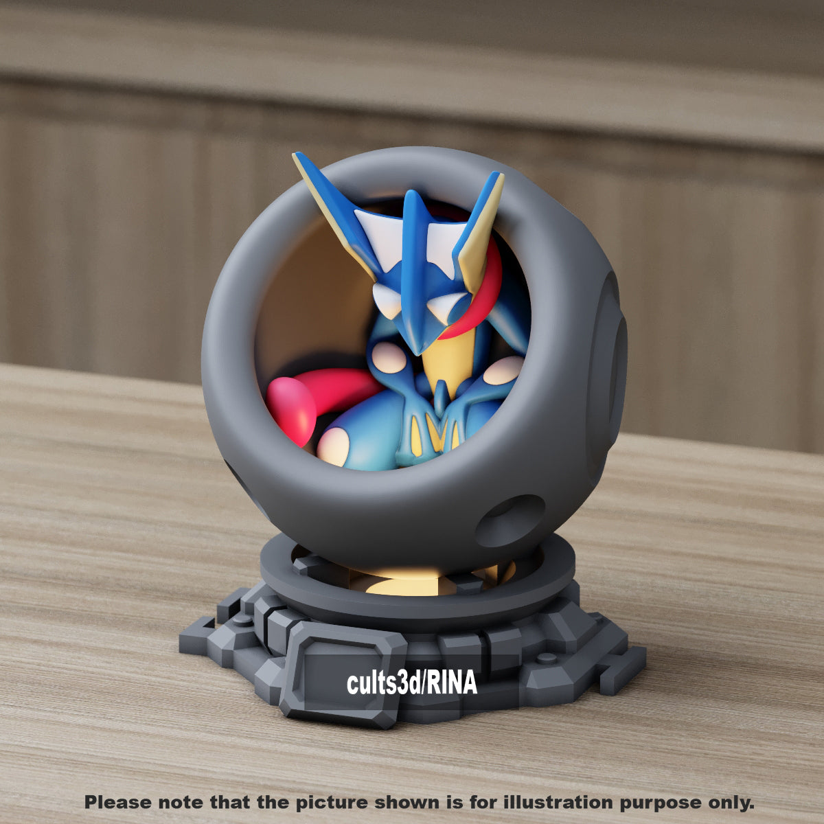 Medium - Single Metallic Translucent Color Resting Mon in a Pod stand with Puck Light