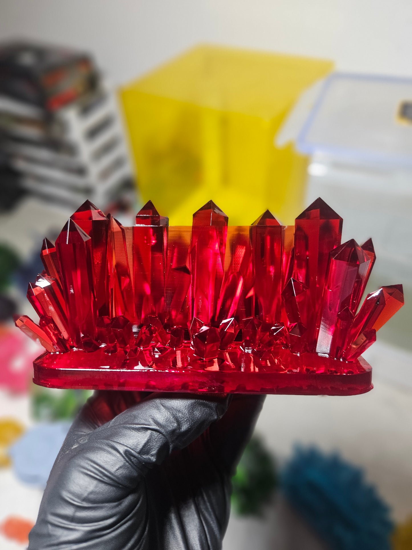 Crystal Resin Card Holder Slab Stand