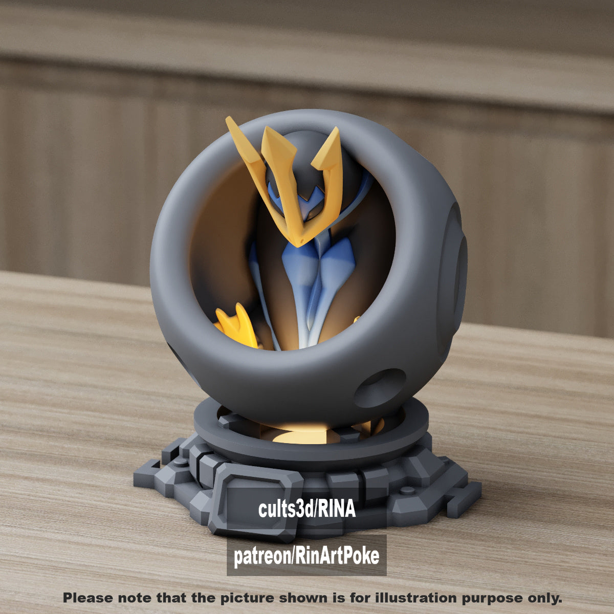 Small - Single Metallic Translucent Color Resting Mon in a Pod stand with Puck Light