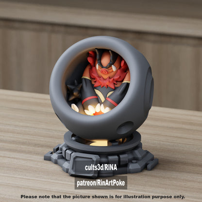 Small - Single Metallic Translucent Color Resting Mon in a Pod stand with Puck Light