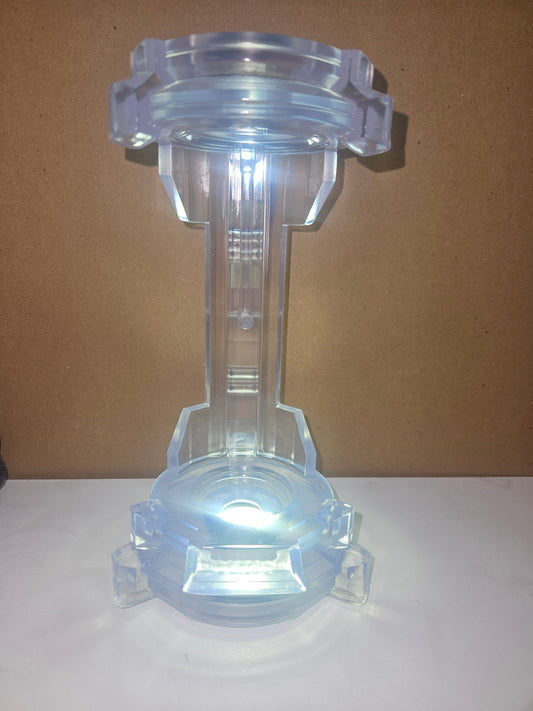 Single Crystal Clear or Gray Resin printed Tank Stand in Small and Medium sizes With LED Lights