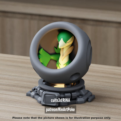 Small - Single Metallic Translucent Color Resting Mon in a Pod stand with Puck Light